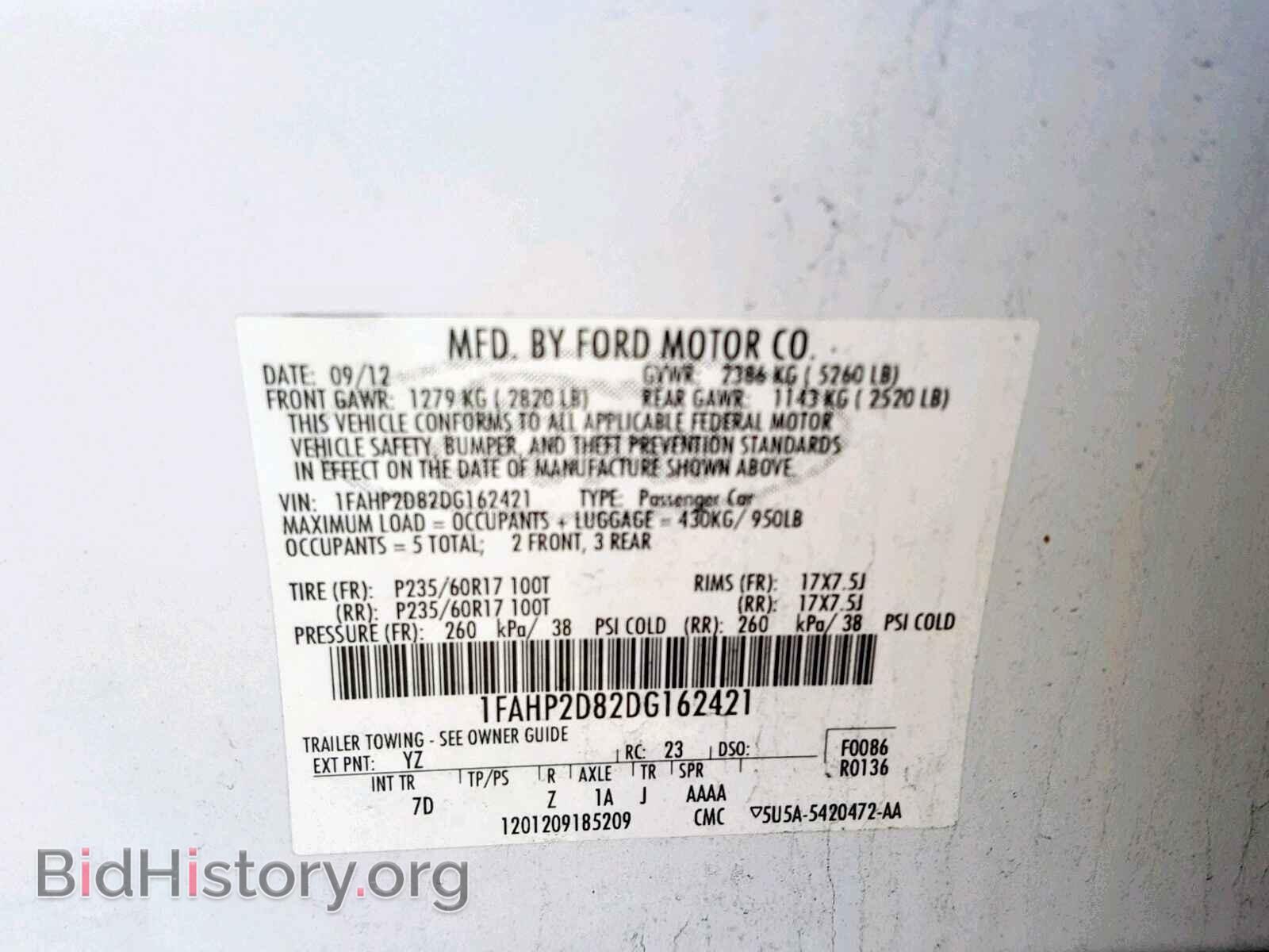 2013 FORD TAURUS - VIN: 1FAHP2D82DG162421 - Photo 10