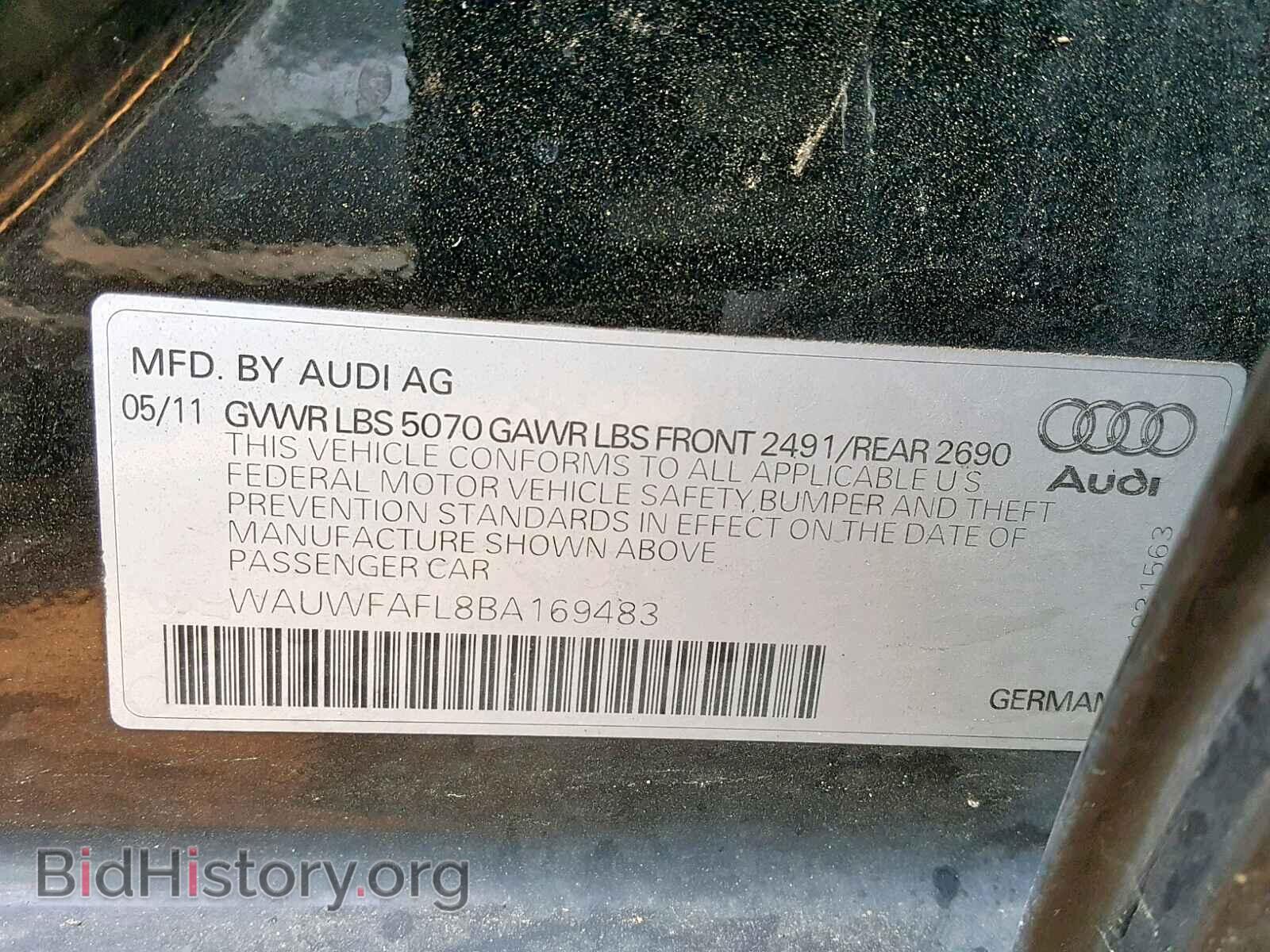 2011 AUDI A4 - VIN: WAUWFAFL8BA169483 - Photo 10