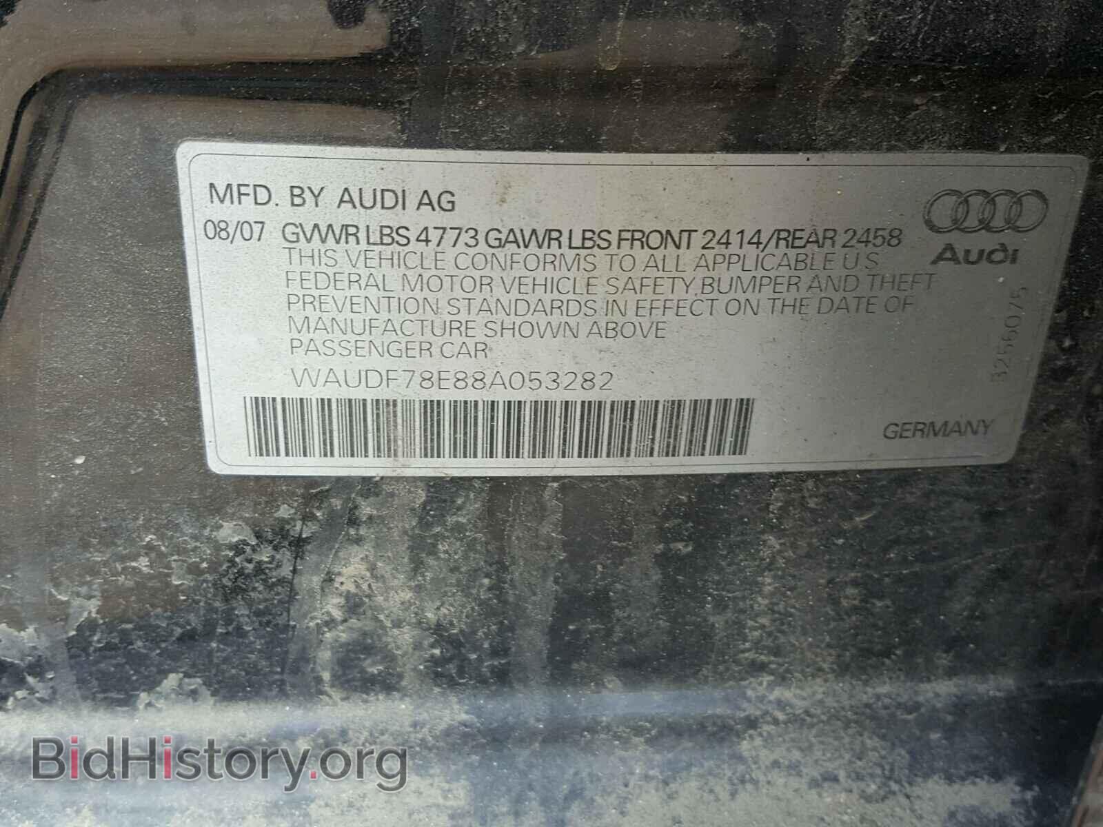2008 AUDI A4 - VIN: WAUDF78E88A053282 - Фото 10
