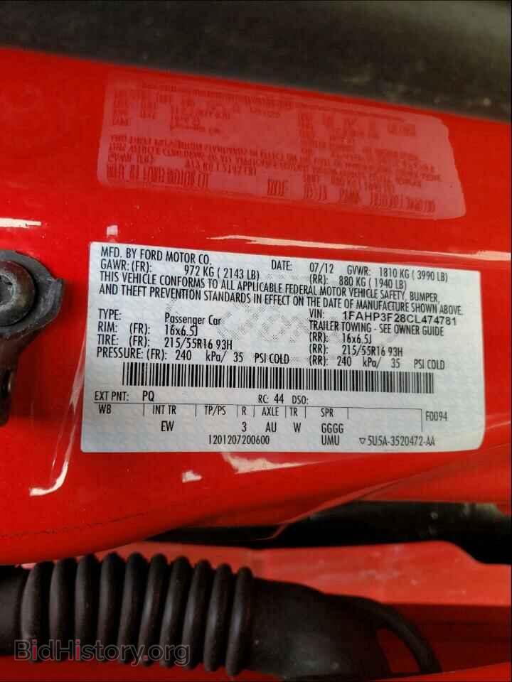 2012 FORD FOCUS - VIN: 1FAHP3F28CL474781 - Фото 10