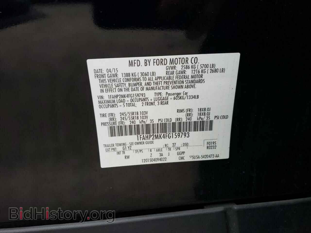 2015 FORD TAURUS - VIN: 1FAHP2MK4FG159793 - Фото 10