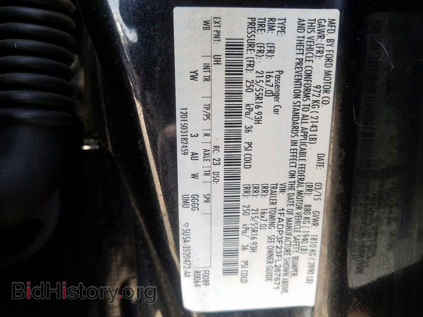 2015 FORD FOCUS - VIN: 1FADP3F23FL267671 - Фото 10