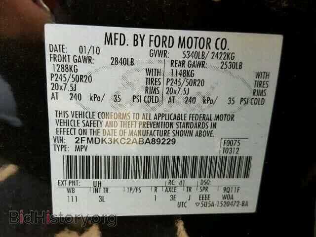 2010 FORD EDGE - VIN: 2FMDK3KC2ABA89229 - Photo 10