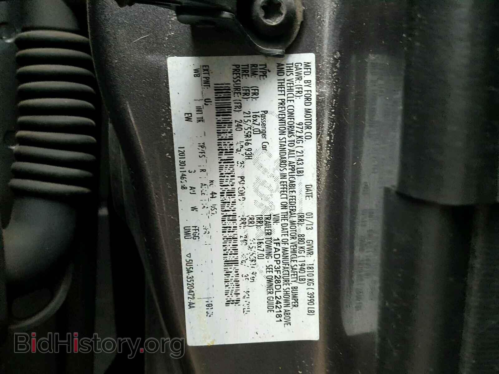 2013 FORD FOCUS - VIN: 1FADP3F28DL242181 - Фото 10