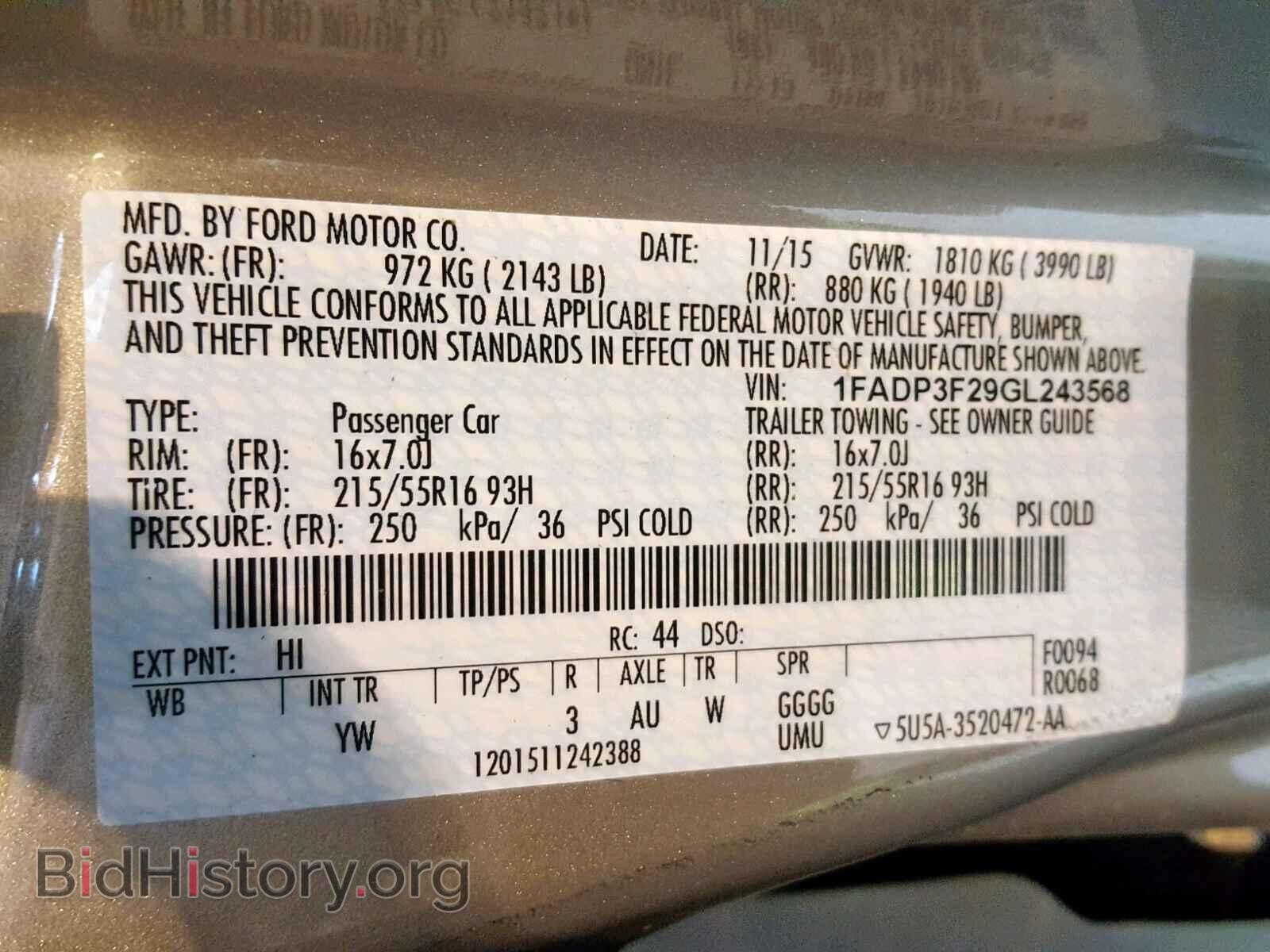 2016 FORD FOCUS SE - VIN: 1FADP3F29GL243568 - Фото 10