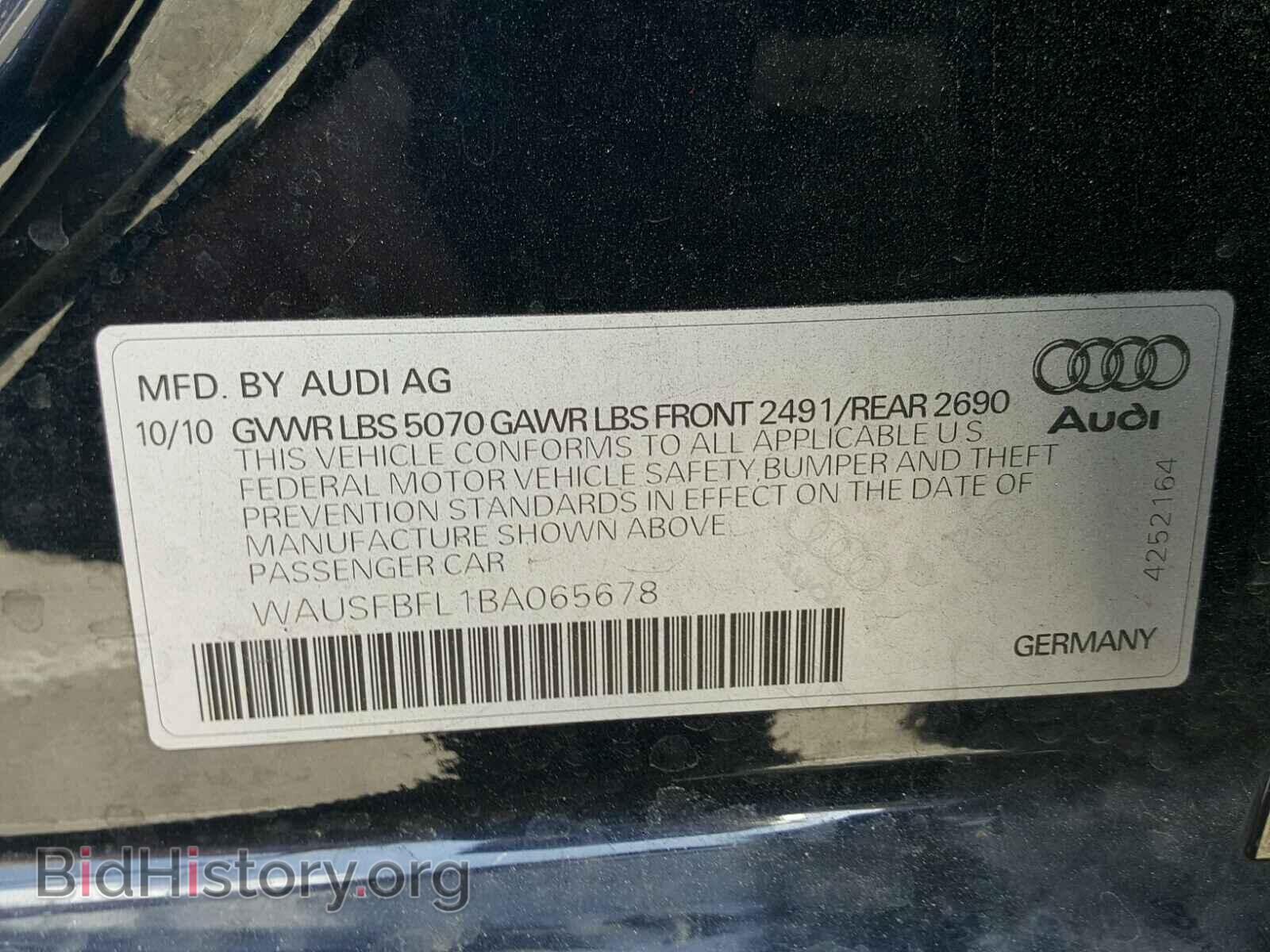 2011 AUDI A4 - VIN: WAUSFBFL1BA065678 - Photo 10
