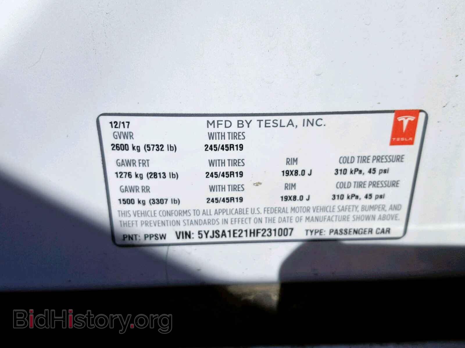 2017 TESLA MODEL S - VIN: 5YJSA1E21HF231007 - Photo 10