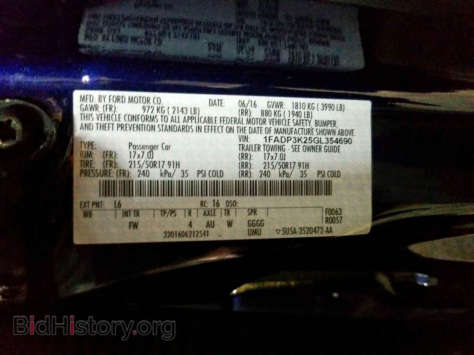 2016 FORD FOCUS - VIN: 1FADP3K25GL354690 - Фото 10