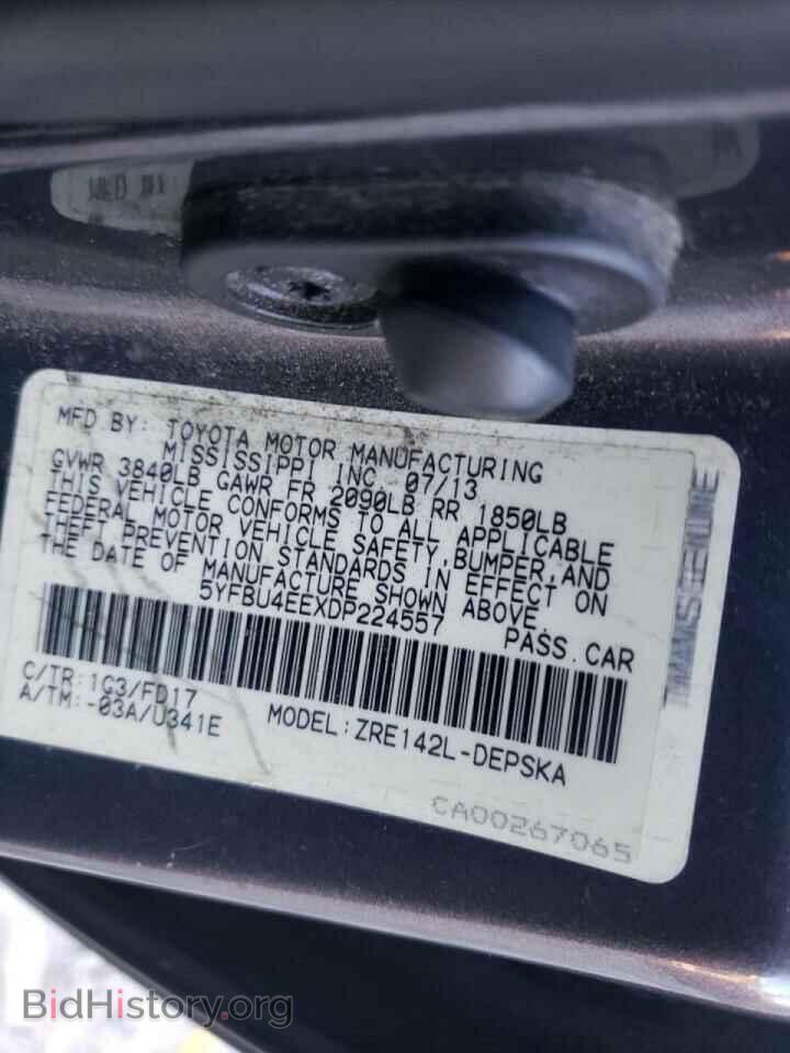 2013 TOYOTA COROLLA - VIN: 5YFBU4EEXDP224557 - Фото 10