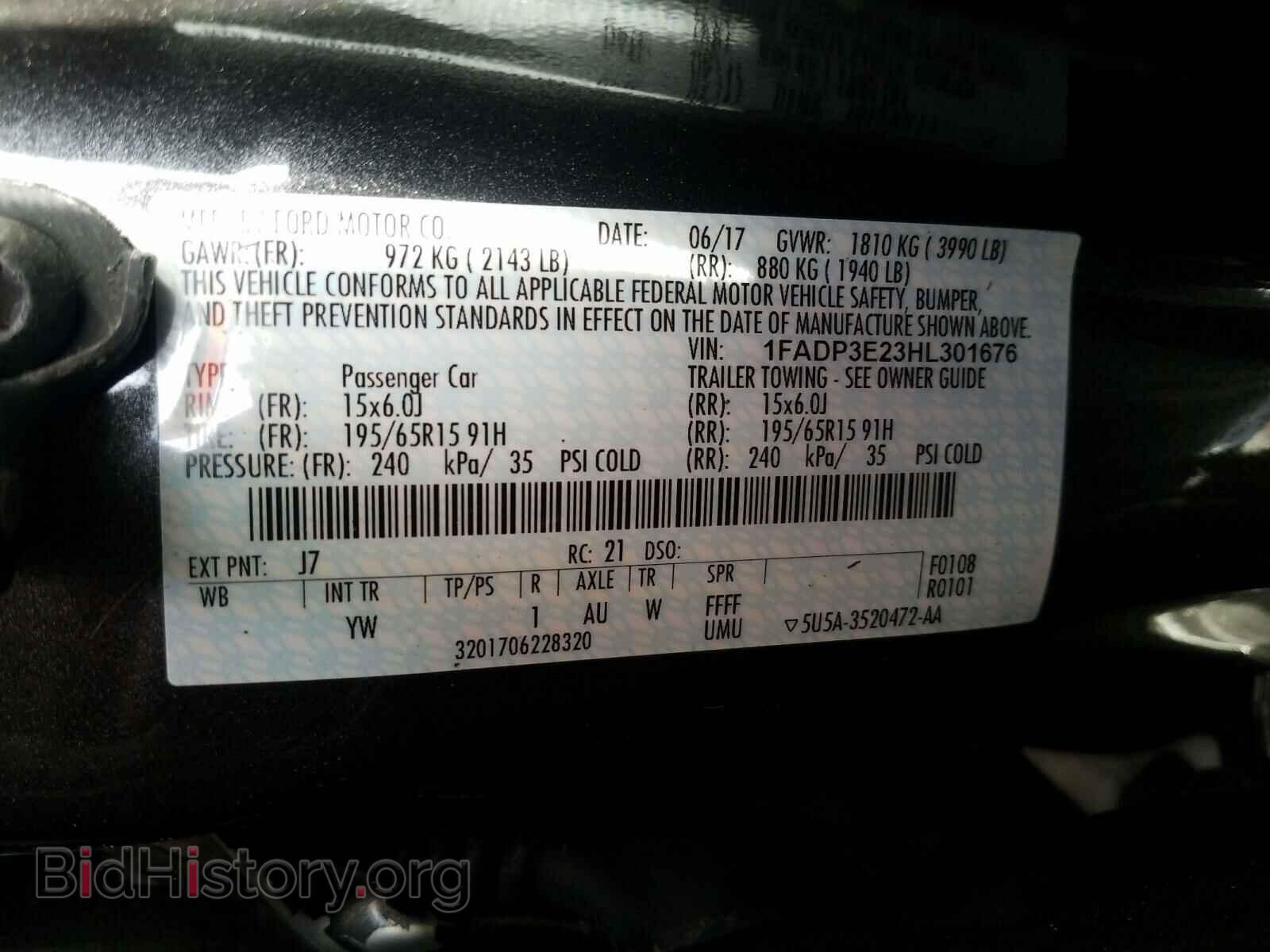 2017 FORD FOCUS - VIN: 1FADP3E23HL301676 - Фото 10