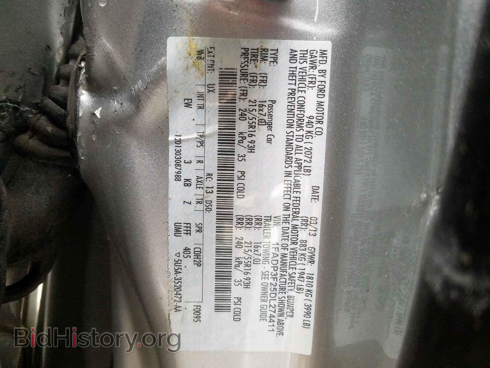 2013 FORD FOCUS - VIN: 1FADP3F25DL274411 - Photo 10