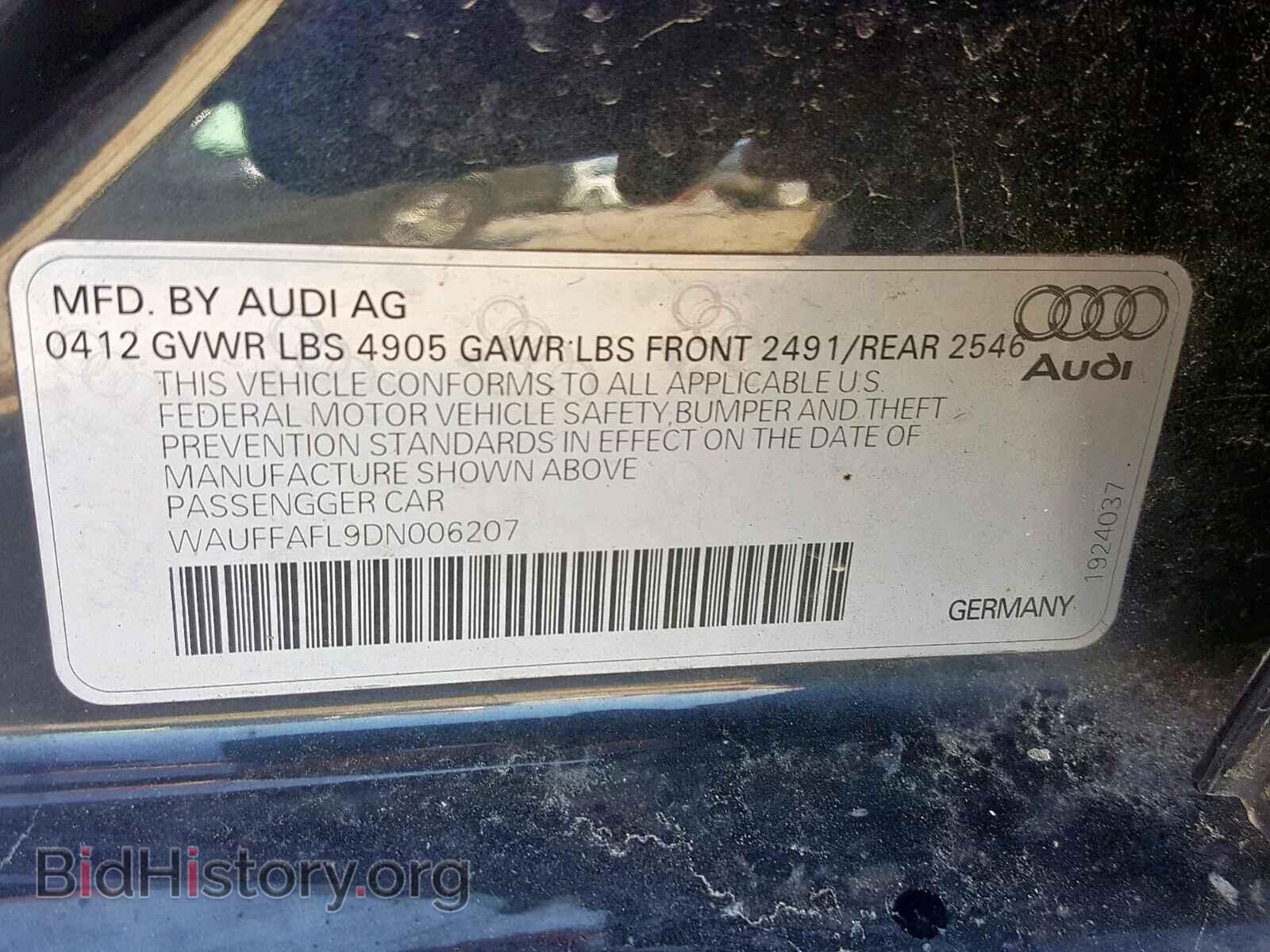 2013 AUDI A4 - VIN: WAUFFAFL9DN006207 - Фото 10