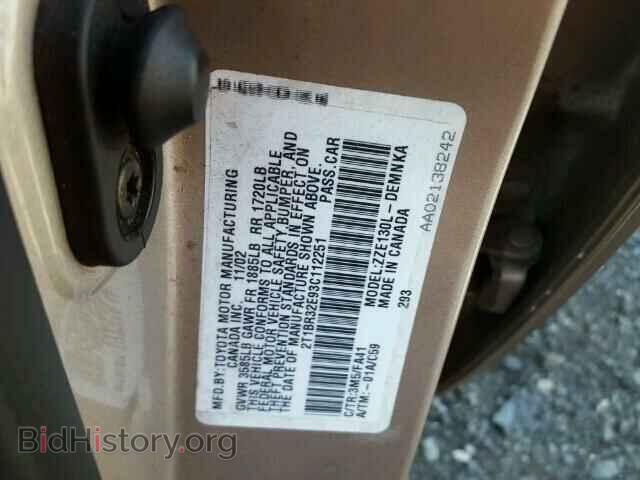 2003 TOYOTA COROLLA - VIN: 2T1BR32E93C112251 - Photo 10