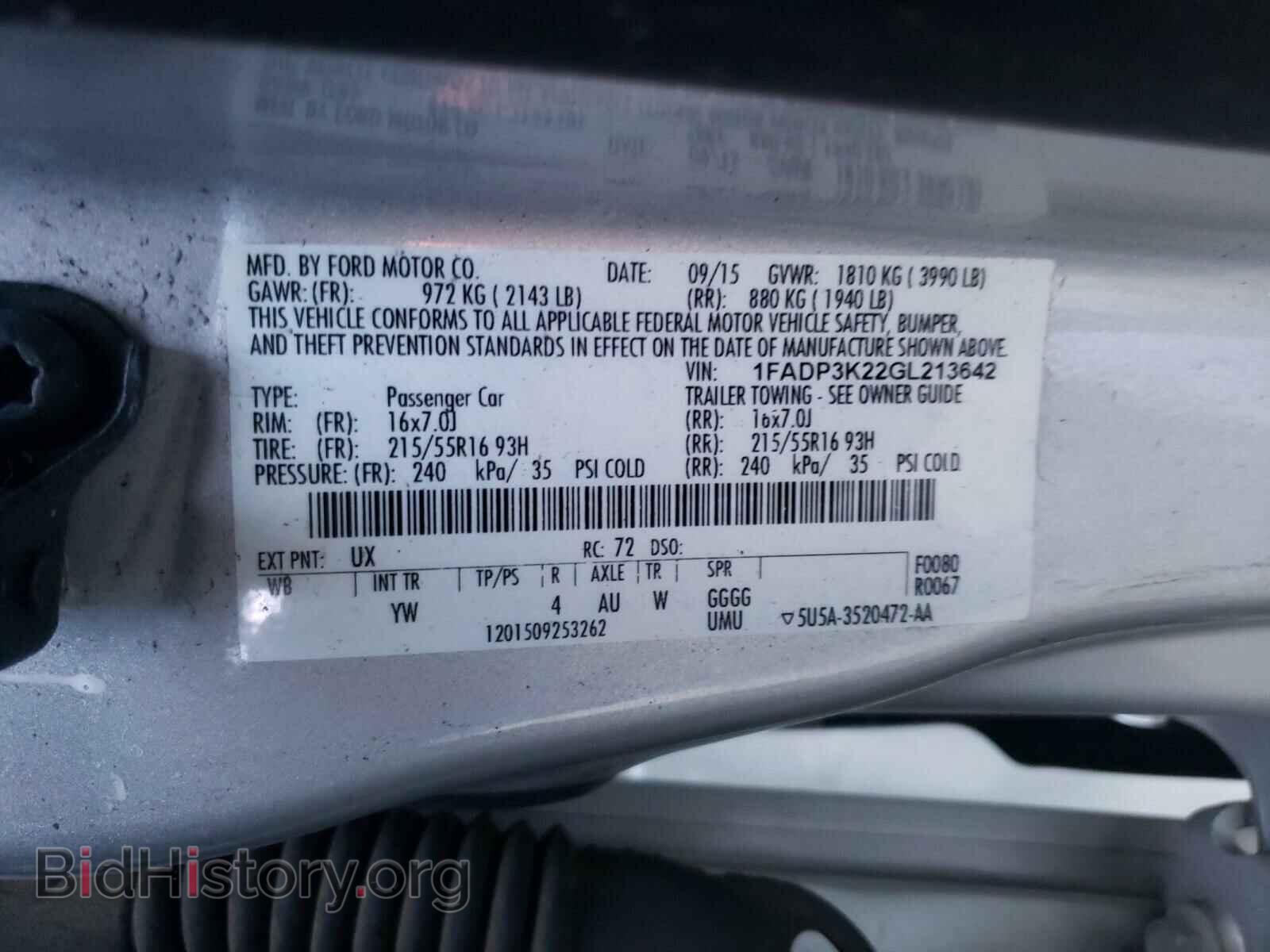 2016 FORD FOCUS - VIN: 1FADP3K22GL213642 - Photo 10