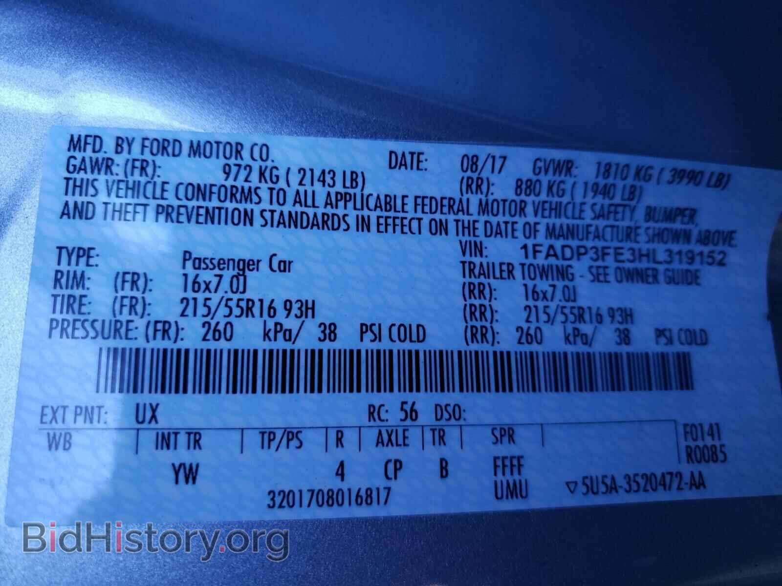 2017 FORD FOCUS - VIN: 1FADP3FE3HL319152 - Photo 10