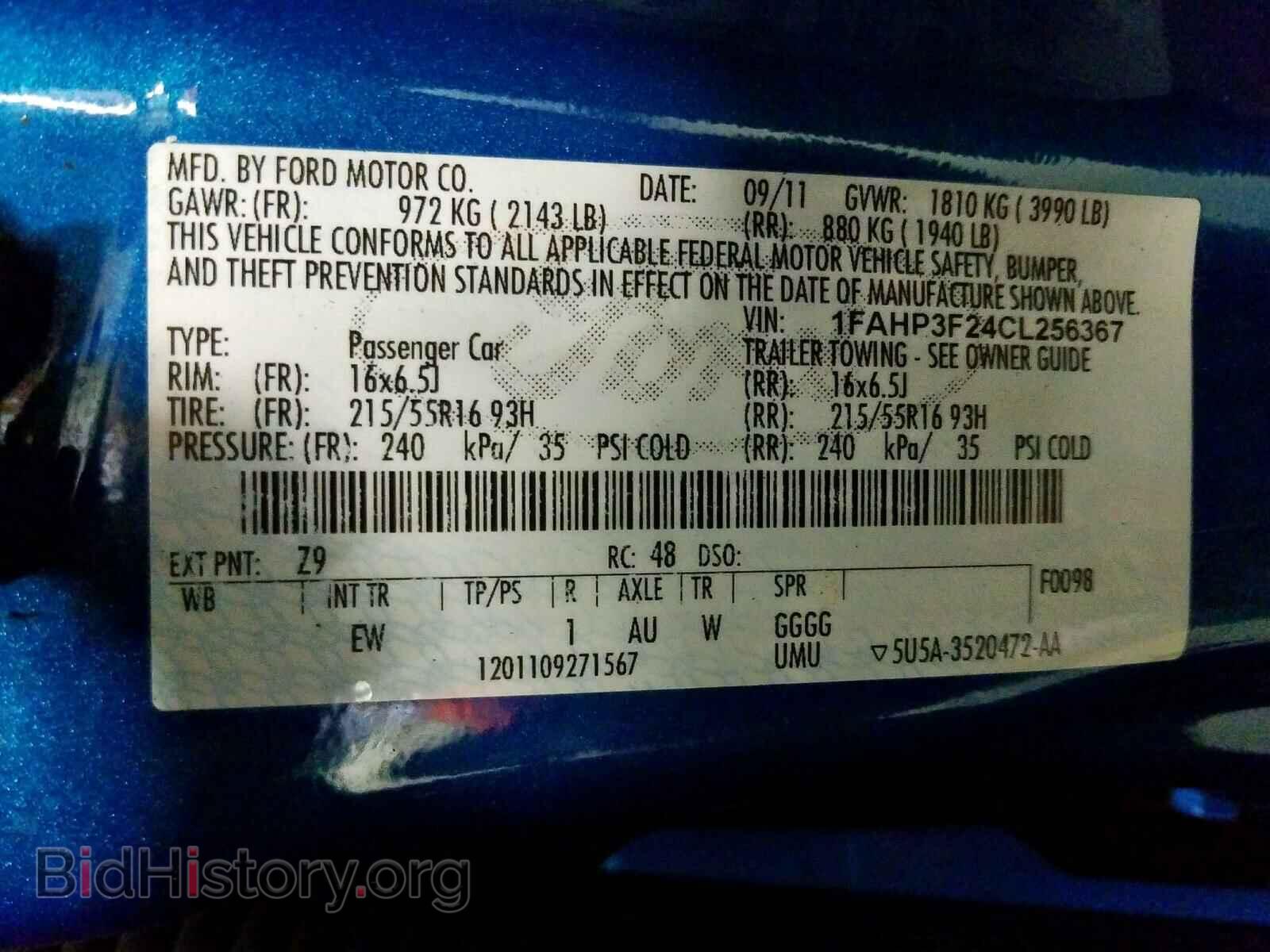 2012 FORD FOCUS - VIN: 1FAHP3F24CL256367 - Photo 10
