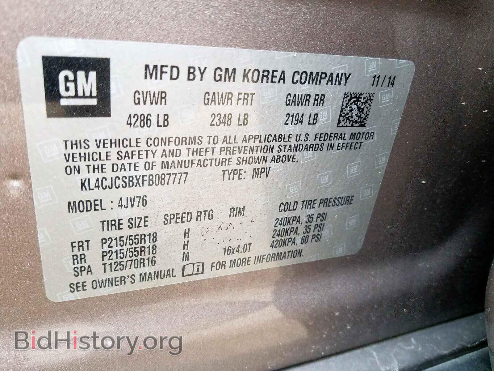 2015 BUICK ENCORE - VIN: KL4CJCSBXFB087777 - Photo 10