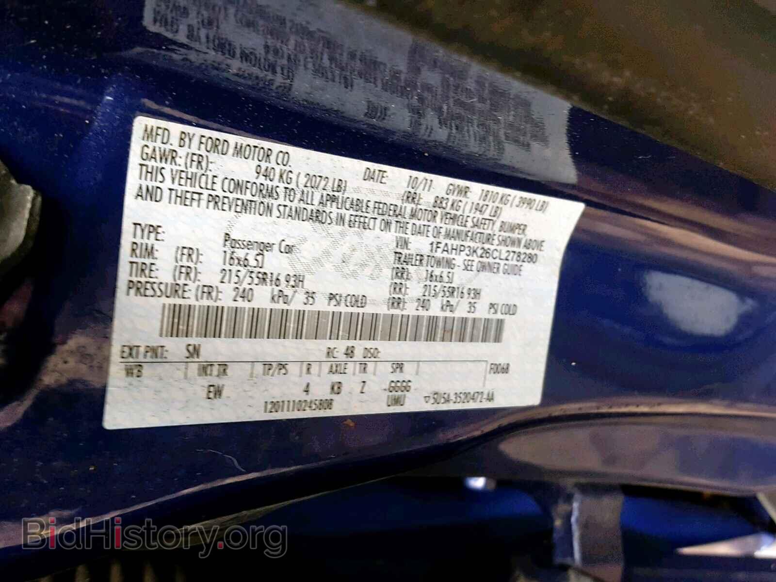 2012 FORD FOCUS SE - VIN: 1FAHP3K26CL278280 - Фото 10