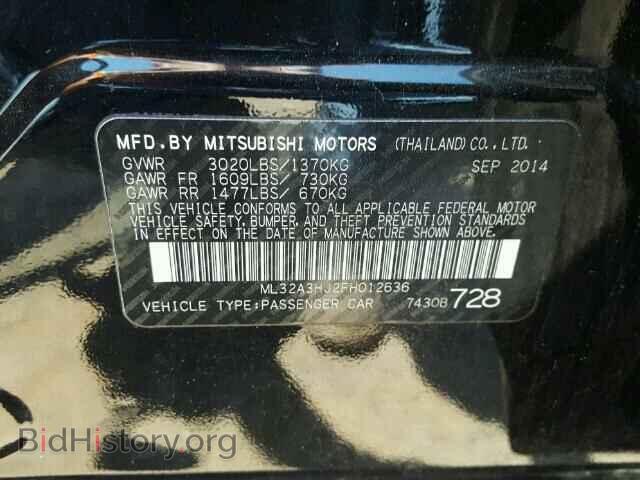 2015 MITSUBISHI MIRAGE - VIN: ML32A3HJ2FH012636 - Фото 10