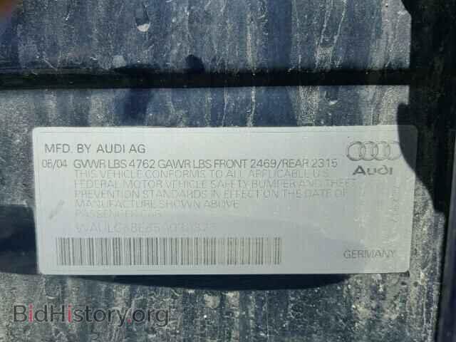 2005 AUDI A4 - VIN: WAULC68E85A030823 - Фото 10