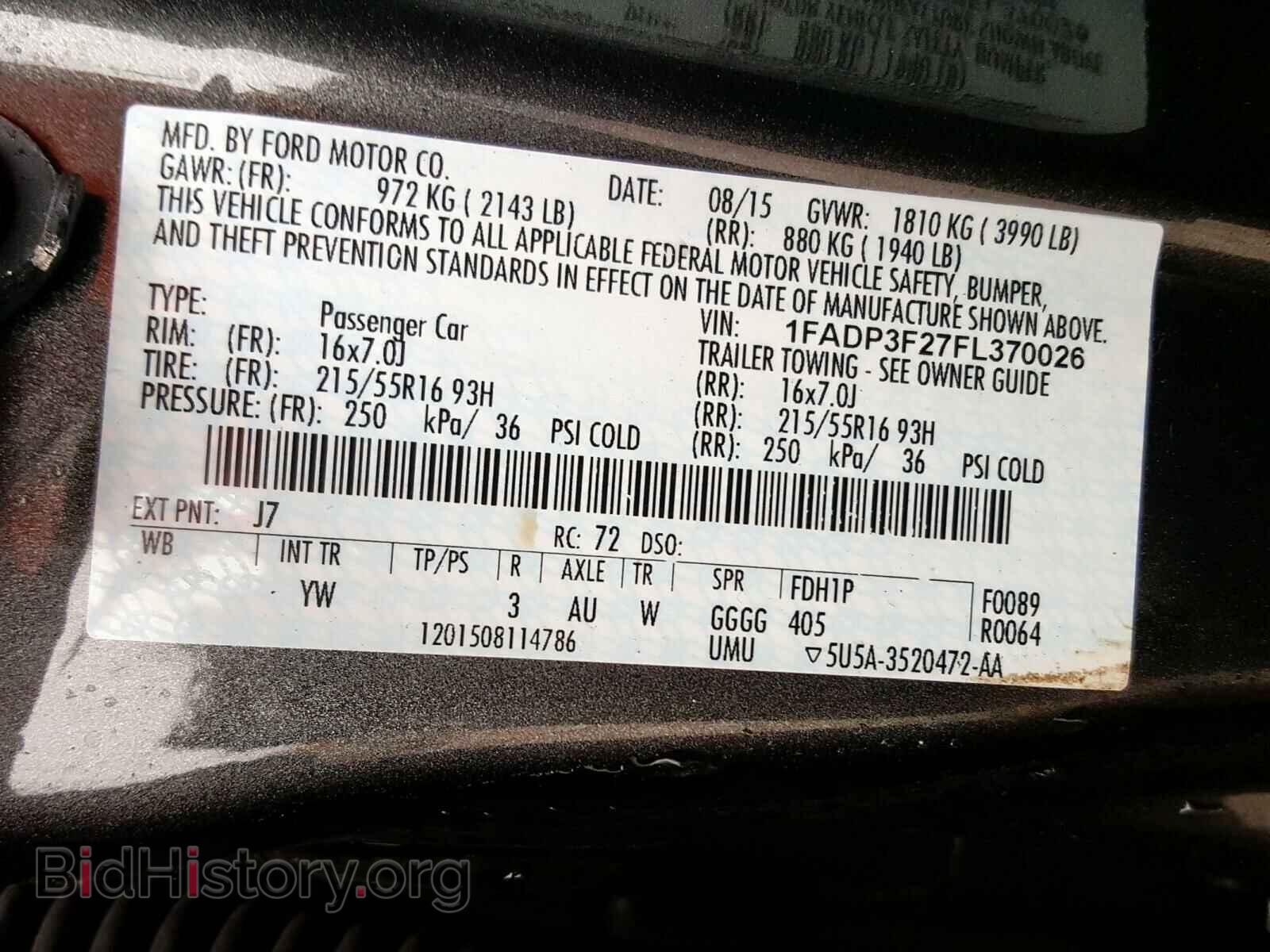 2015 FORD FOCUS - VIN: 1FADP3F27FL370026 - Фото 10