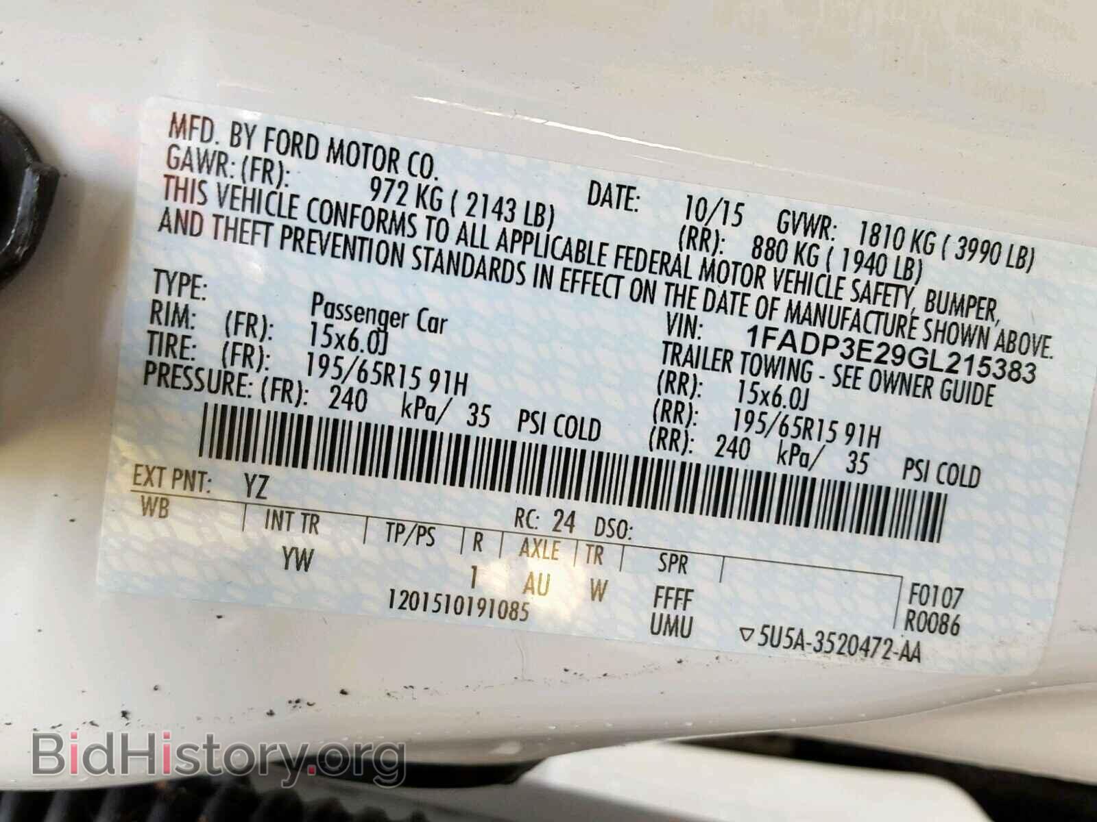 2016 FORD FOCUS - VIN: 1FADP3E29GL215383 - Photo 10