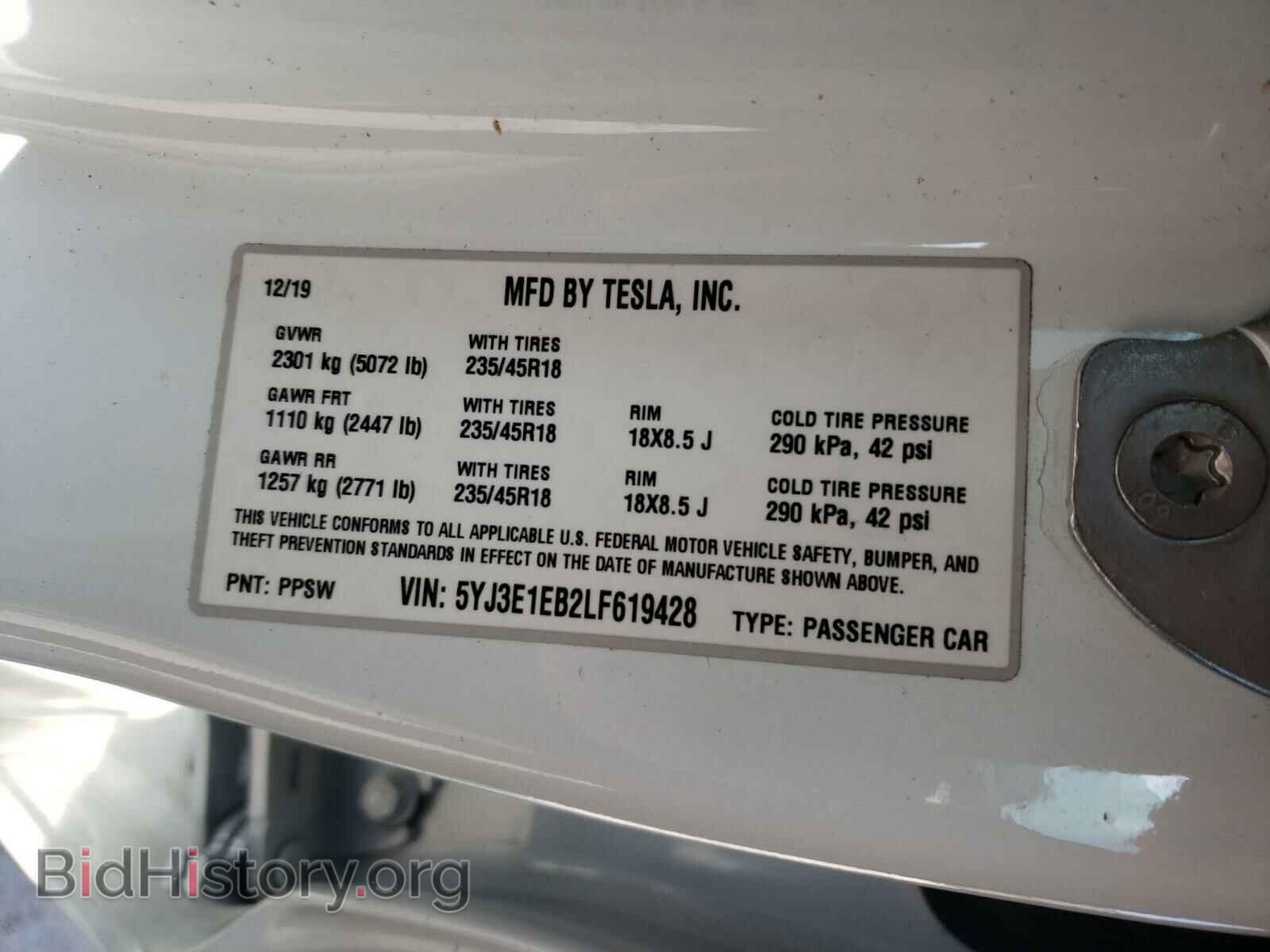 2020 TESLA MODEL 3 - VIN: 5YJ3E1EB2LF619428 - Photo 10