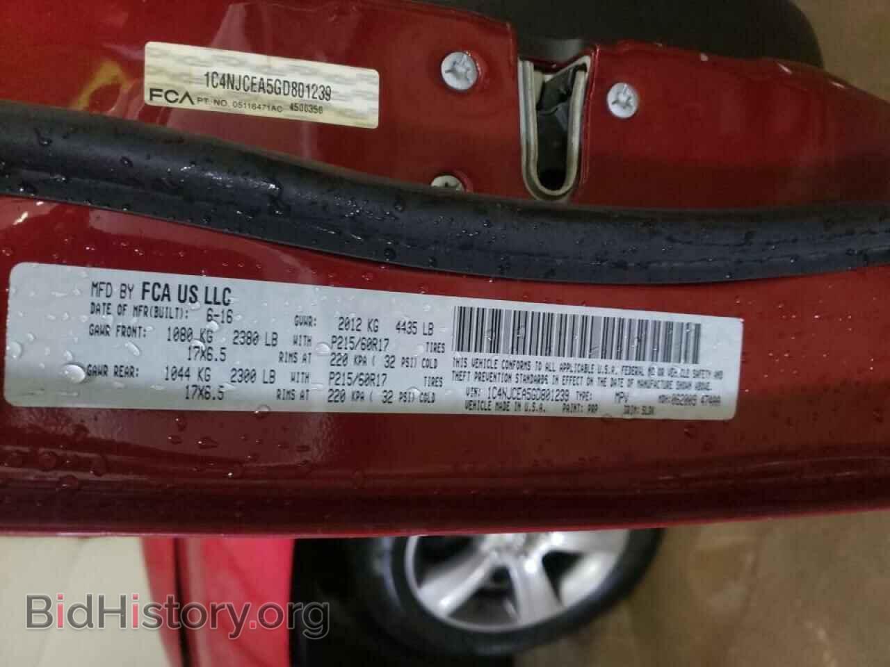 2016 JEEP COMPASS - VIN: 1C4NJCEA5GD801239 - Photo 10