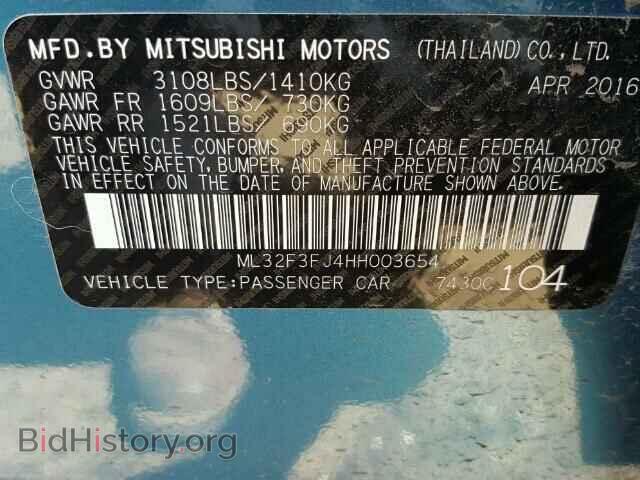 2017 MITSUBISHI MIRAGE - VIN: ML32F3FJ4HH003654 - Фото 10