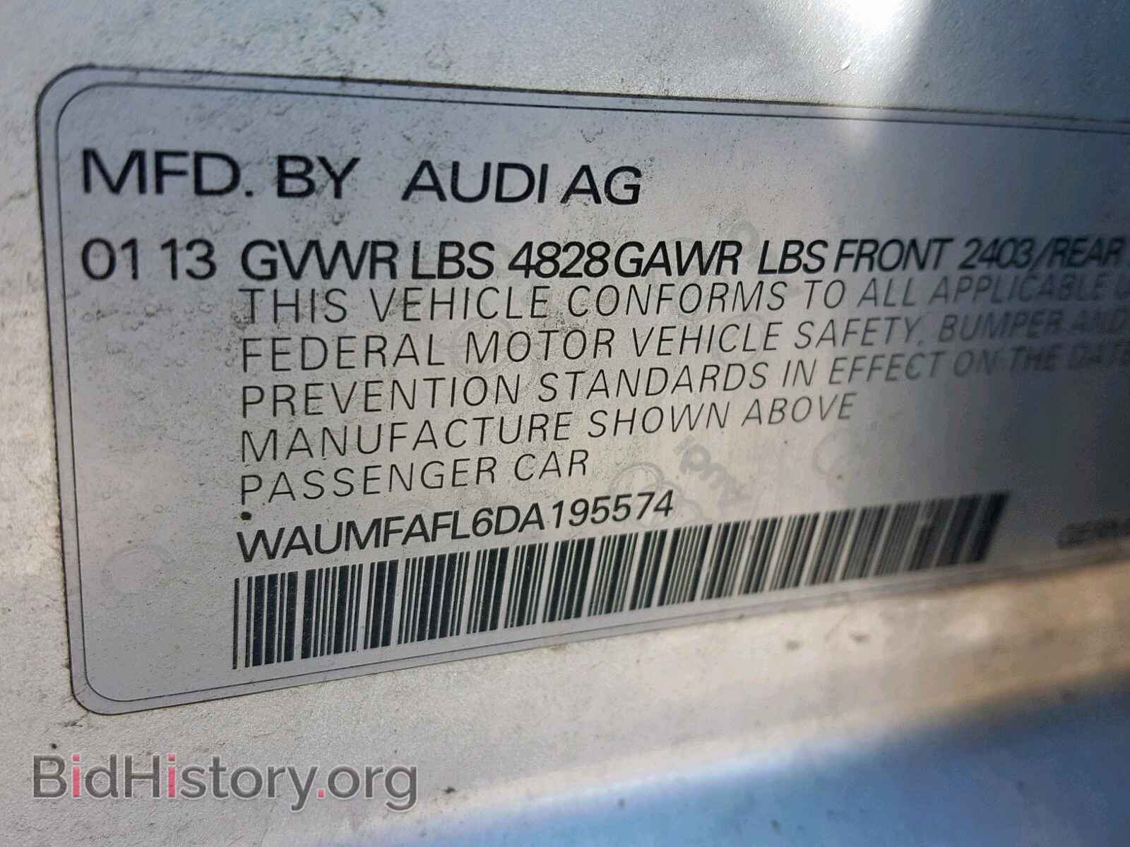 2013 AUDI A4 - VIN: WAUMFAFL6DA195574 - Фото 10