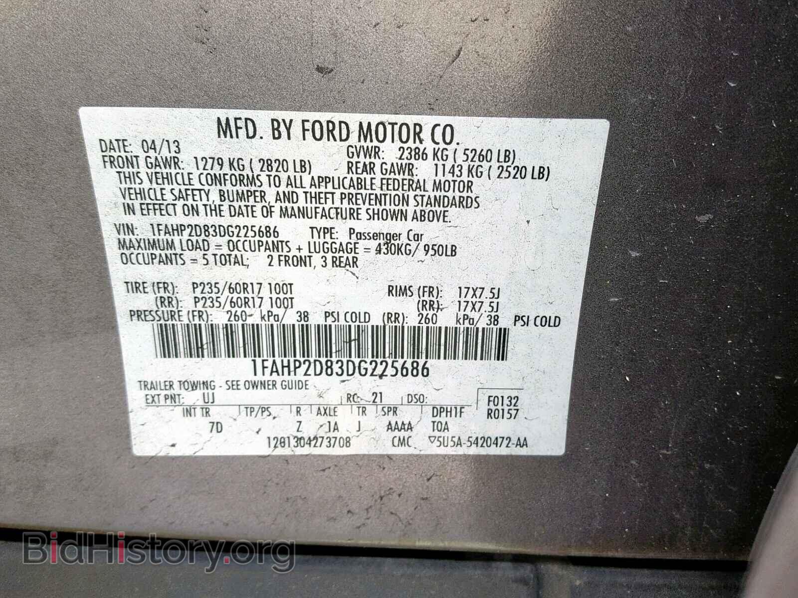 2013 FORD TAURUS - VIN: 1FAHP2D83DG225686 - Photo 10