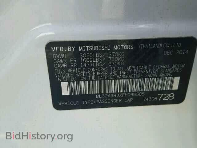 2015 MITSUBISHI MIRAGE - VIN: ML32A3HJXFH036585 - Фото 10