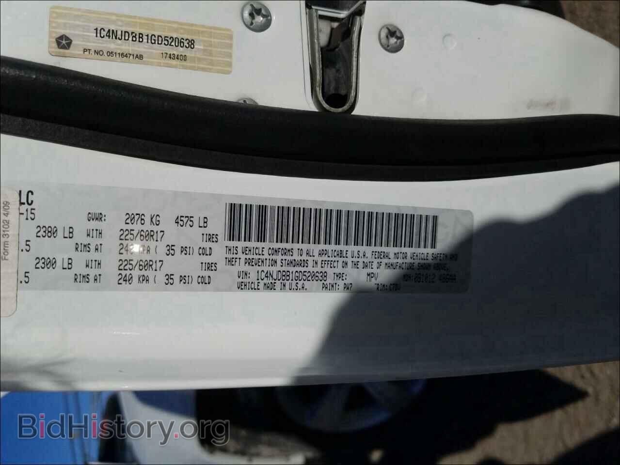 2016 JEEP COMPASS - VIN: 1C4NJDBB1GD520638 - Photo 10
