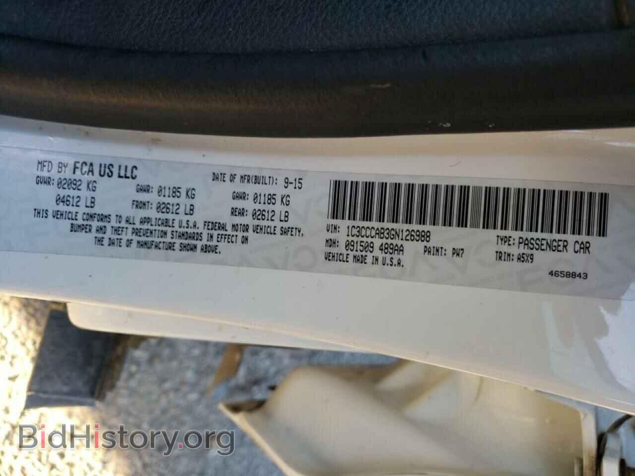 2016 CHRYSLER 200 - VIN: 1C3CCCAB3GN126988 - Фото 10
