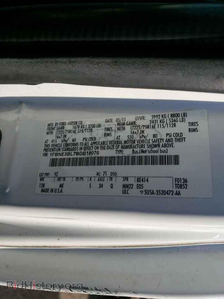 2011 FORD ECONOLINE - VIN: 1FBNE3BL7BDB18076 - Photo 10