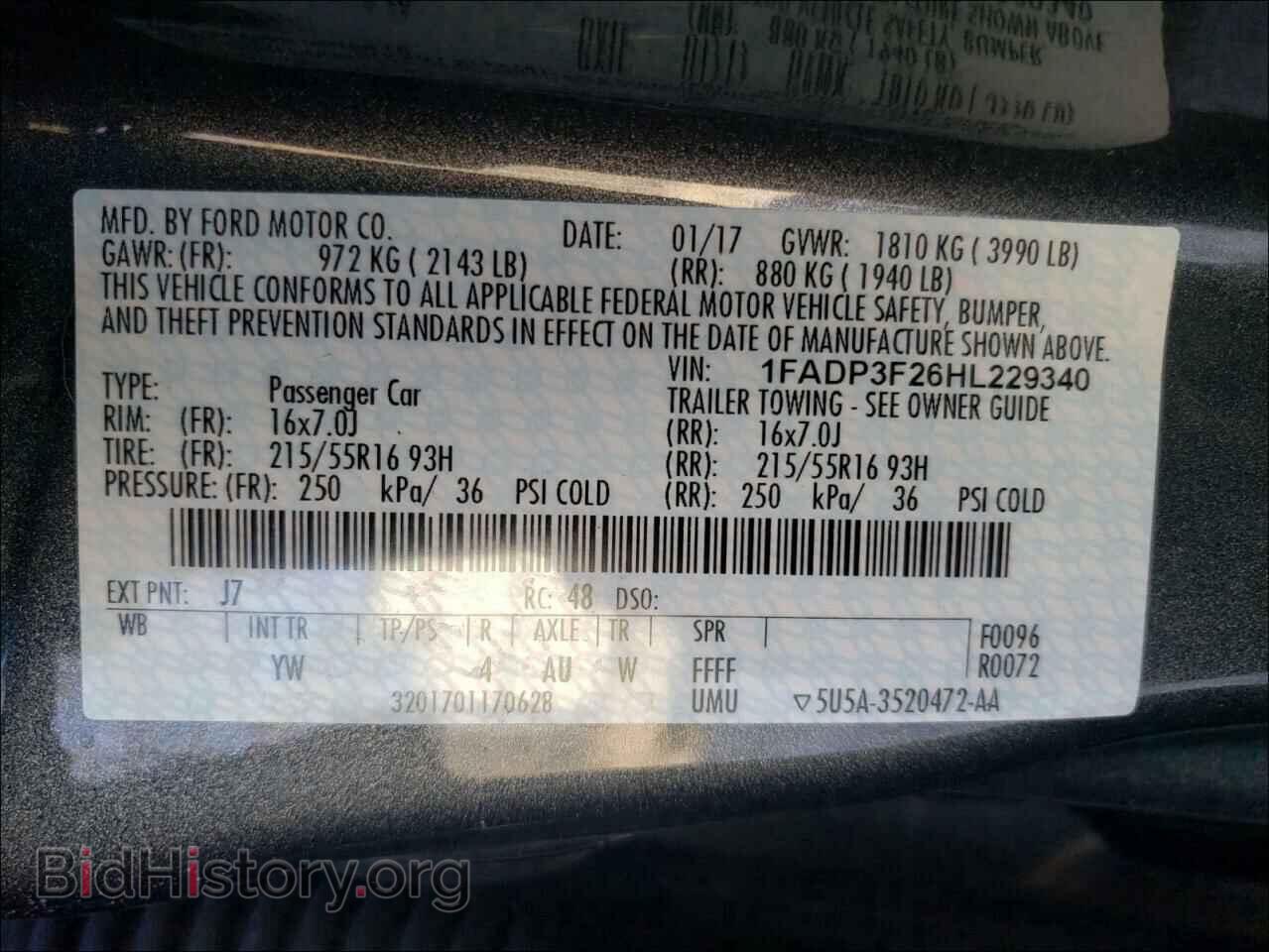 2017 FORD FOCUS - VIN: 1FADP3F26HL229340 - Photo 10