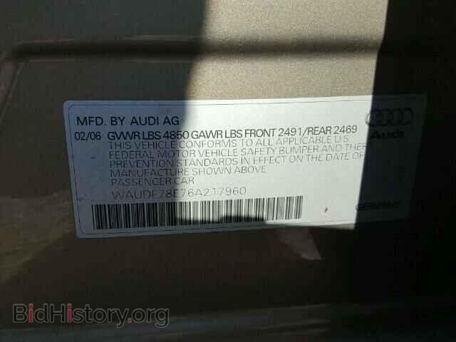 2006 AUDI A4 - VIN: WAUDF78E76A217960 - Фото 10