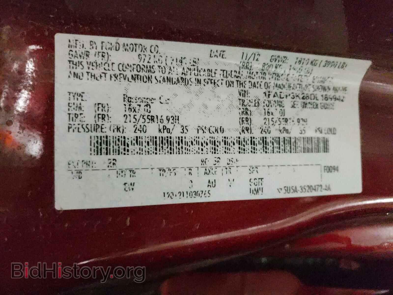 2013 FORD FOCUS - VIN: 1FADP3K28DL189942 - Фото 10