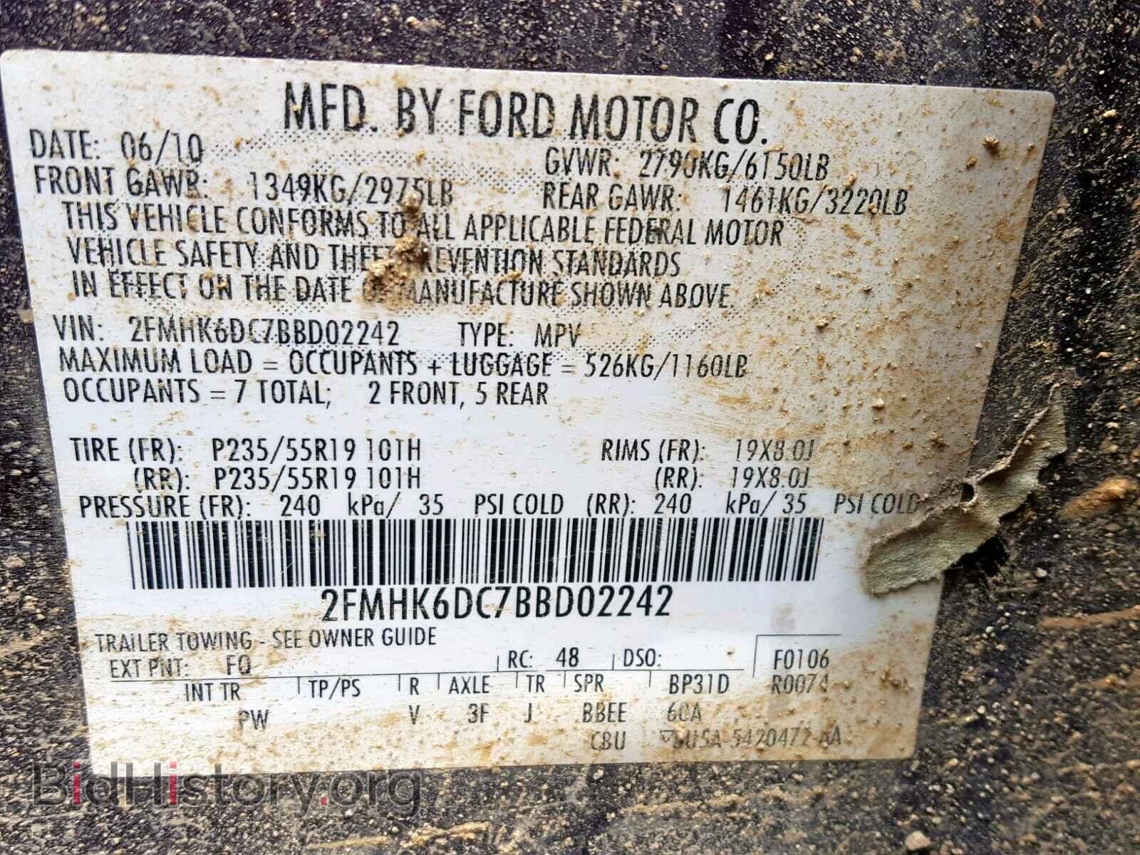 2011 FORD FLEX LIMIT - VIN: 2FMHK6DC7BBD02242 - Photo 10