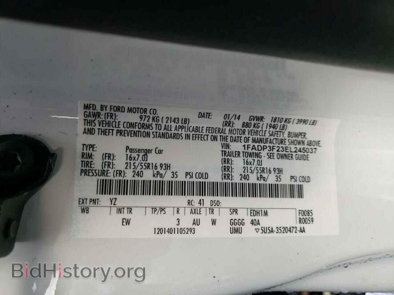 2014 FORD FOCUS - VIN: 1FADP3F23EL245037 - Photo 10