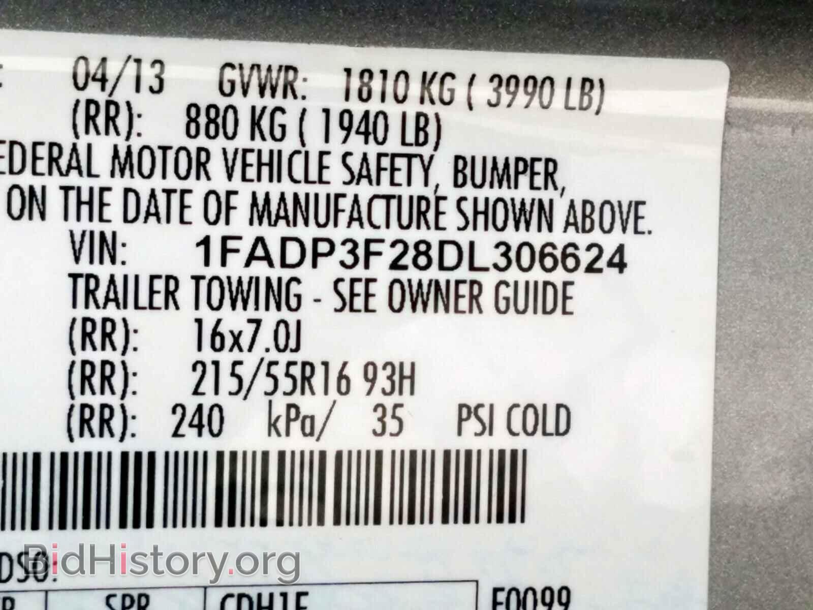 2013 FORD FOCUS - VIN: 1FADP3F28DL306624 - Фото 10