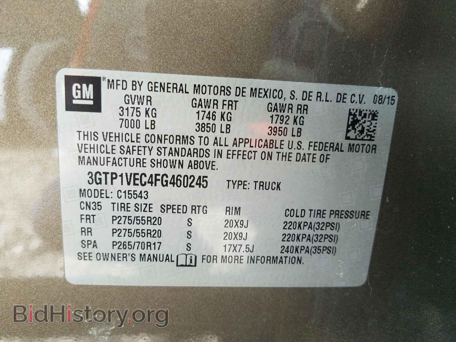2015 GMC SIERRA - VIN: 3GTP1VEC4FG460245 - Photo 10