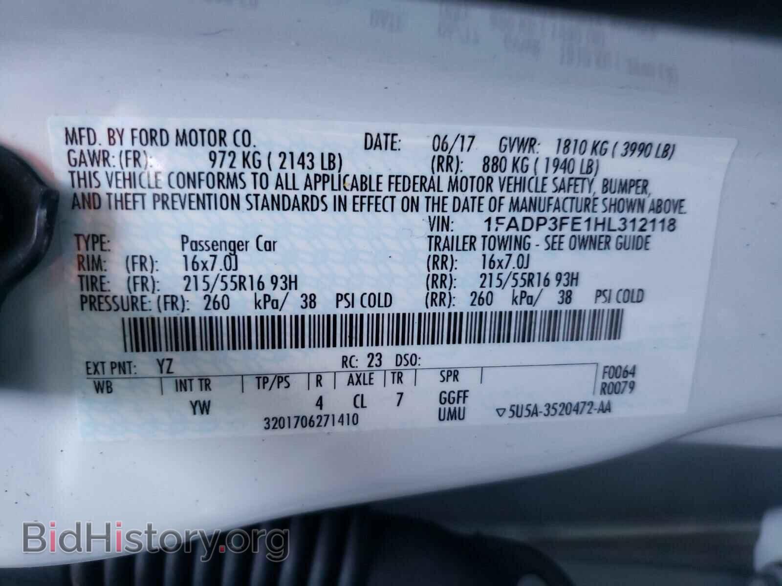 2017 FORD FOCUS - VIN: 1FADP3FE1HL312118 - Photo 10