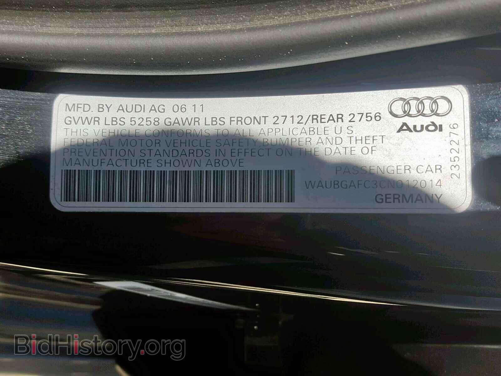 2012 AUDI A6 - VIN: WAUBGAFC3CN012014 - Photo 10
