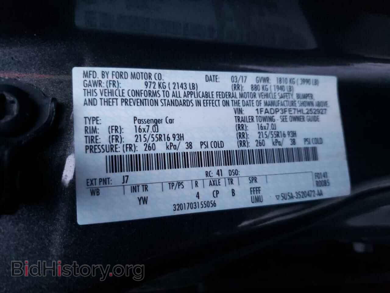 2017 FORD FOCUS - VIN: 1FADP3FE7HL252927 - Фото 10