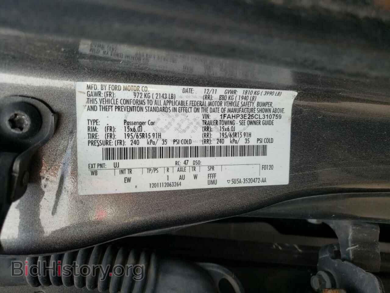 2012 FORD FOCUS - VIN: 1FAHP3E25CL310759 - Фото 10