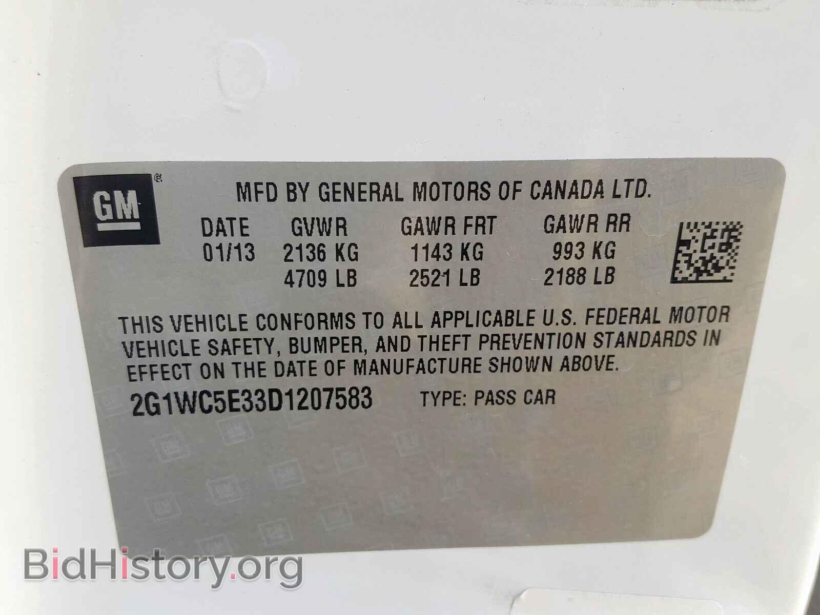 2013 CHEVROLET IMPALA - VIN: 2G1WC5E33D1207583 - Фото 10