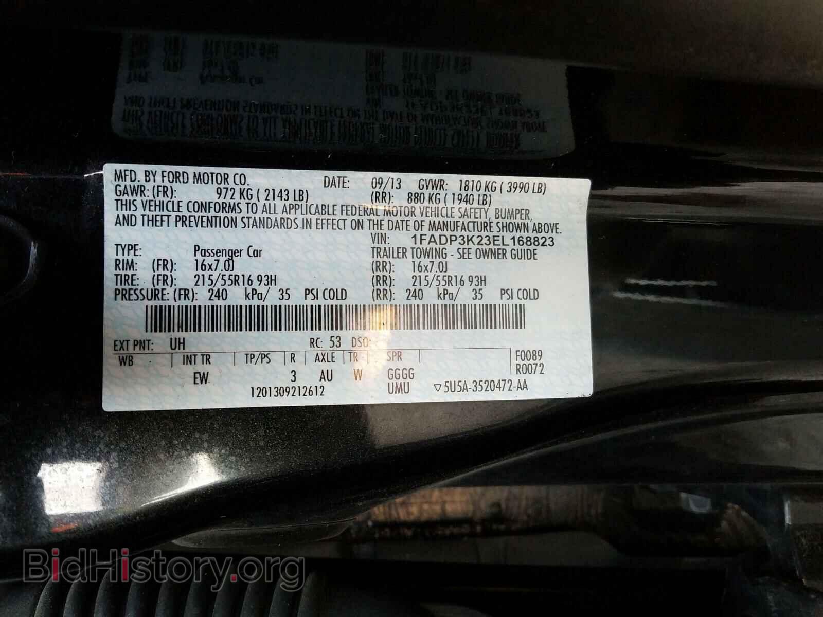 2014 FORD FOCUS - VIN: 1FADP3K23EL168823 - Фото 10