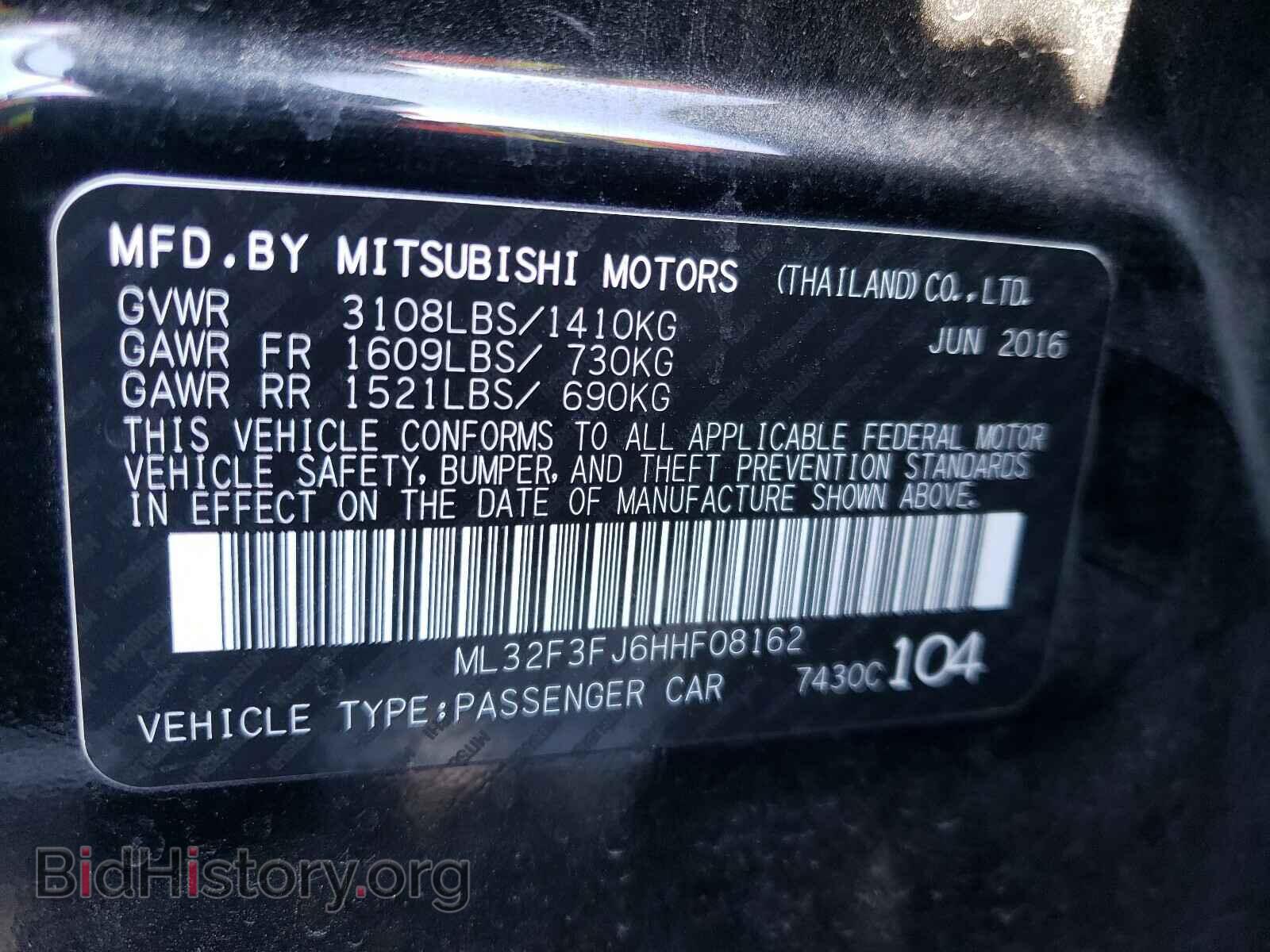 2017 MITSUBISHI MIRAGE - VIN: ML32F3FJ6HHF08162 - Фото 10