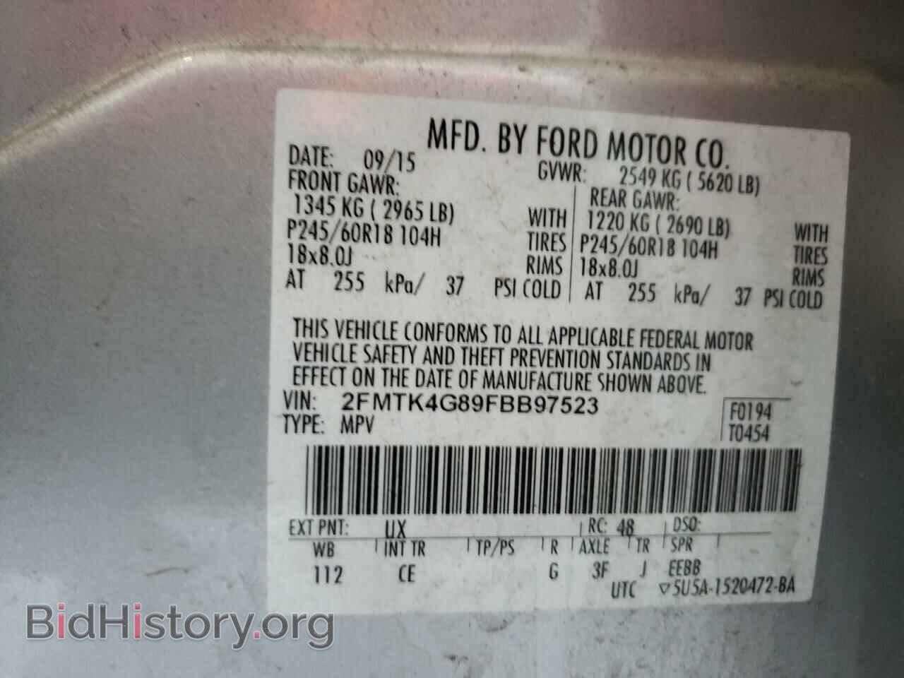 2015 FORD EDGE - VIN: 2FMTK4G89FBB97523 - Photo 10